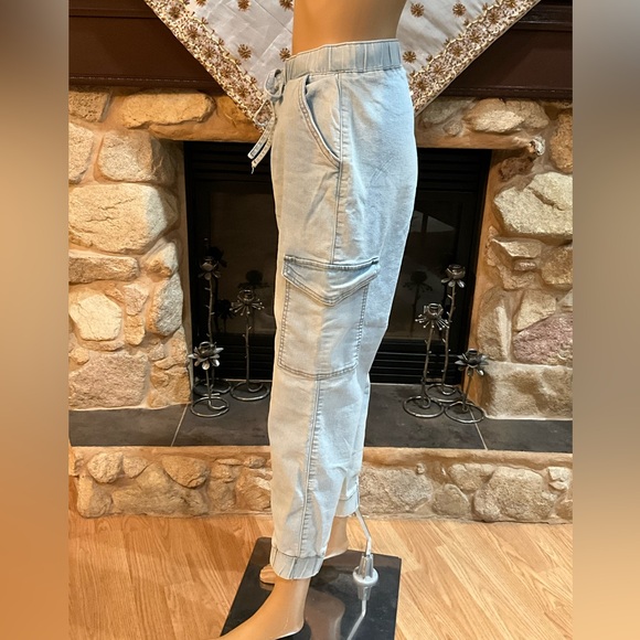 Ashley Mason light Blue Cargo Jogger Pants 17/33 - Picture 5 of 8